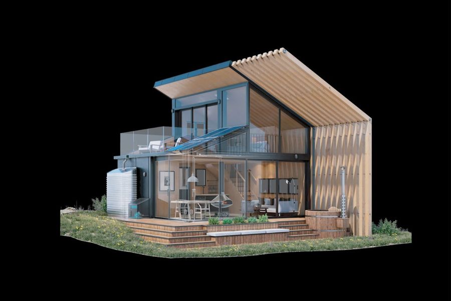 3D BIM model of a house designed in Autodesk software